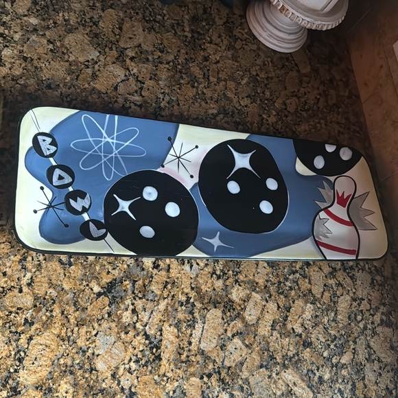 CLAY ART BOWL-O-RAMA HAND PAINTED SERVING TRAY - Picture 6 of 7